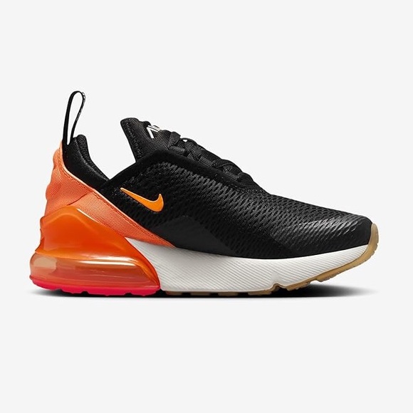 Nike Air Max 270 – Big Kids 2.5Y (Black / Orange) - Picture 1 of 10
